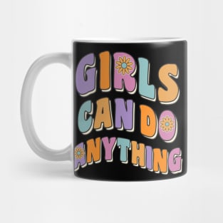 Girls Can Do Anything Girl Women Feminism 70s Vintage Style Mug